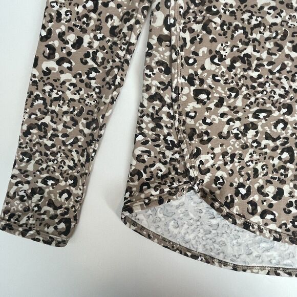 Coolibar Women's XXS Heyday Side-Split Shirt Long Sleeve Leopard Print UPF UV 50 - Picture 2 of 7